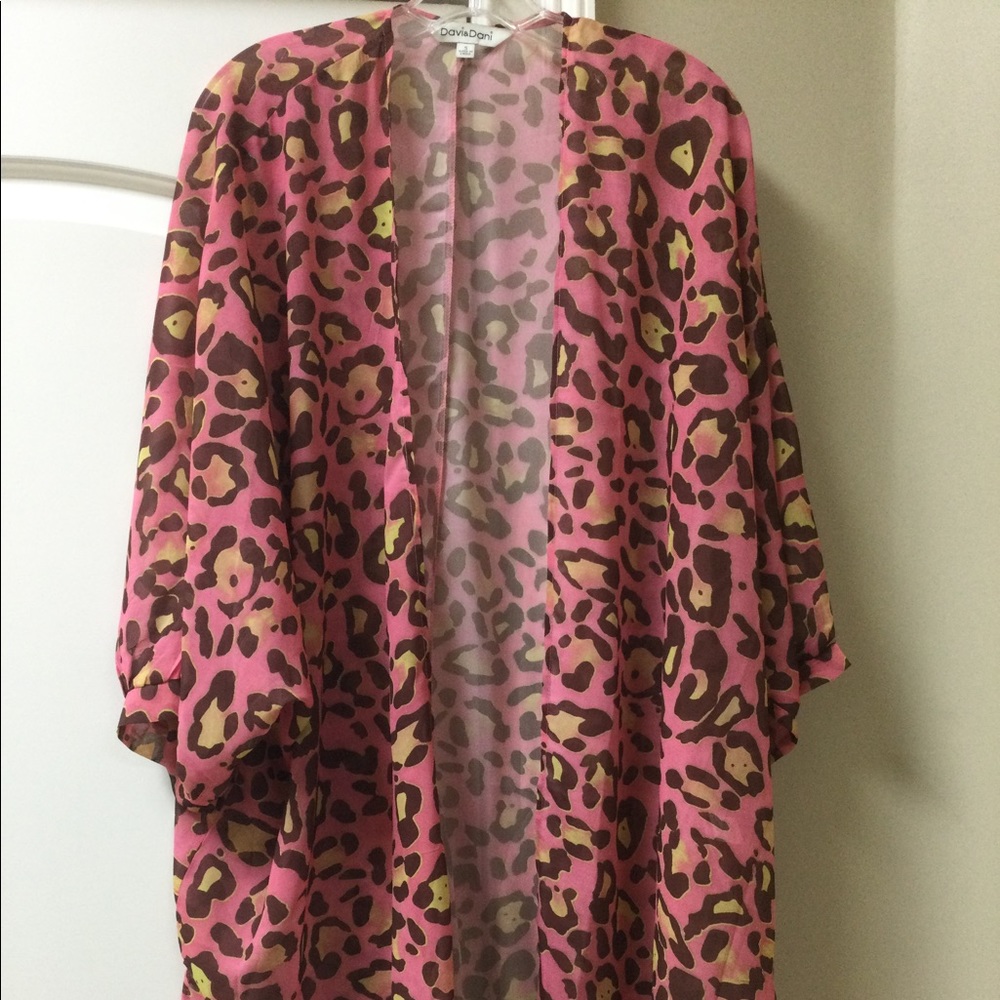 Ladies Multicolor Long Lightweight Cardigan by Davi & Dani. Size S.